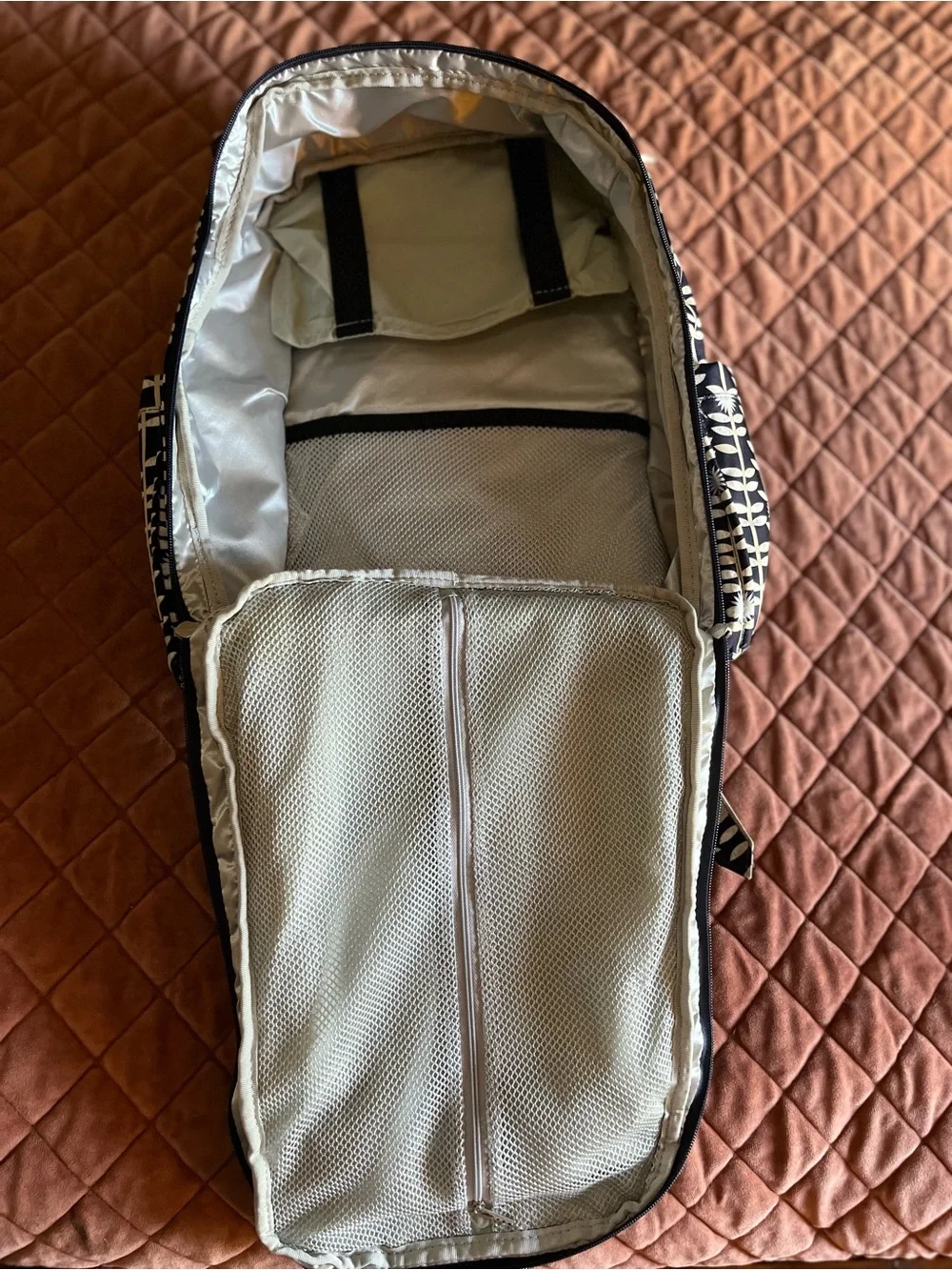 Ju-Ju-Be Be Right Back diaper backpack in the Dandy Lines NEW without tags
